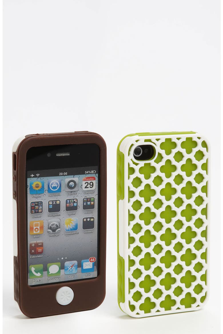 'Barcelona' iPhone 4 Case, Main, color, Green Apple/ White