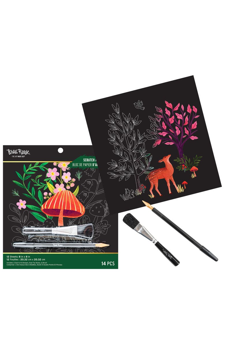 Scratch Art Paper Pad, Woodland, Alternate, color, Multicolored