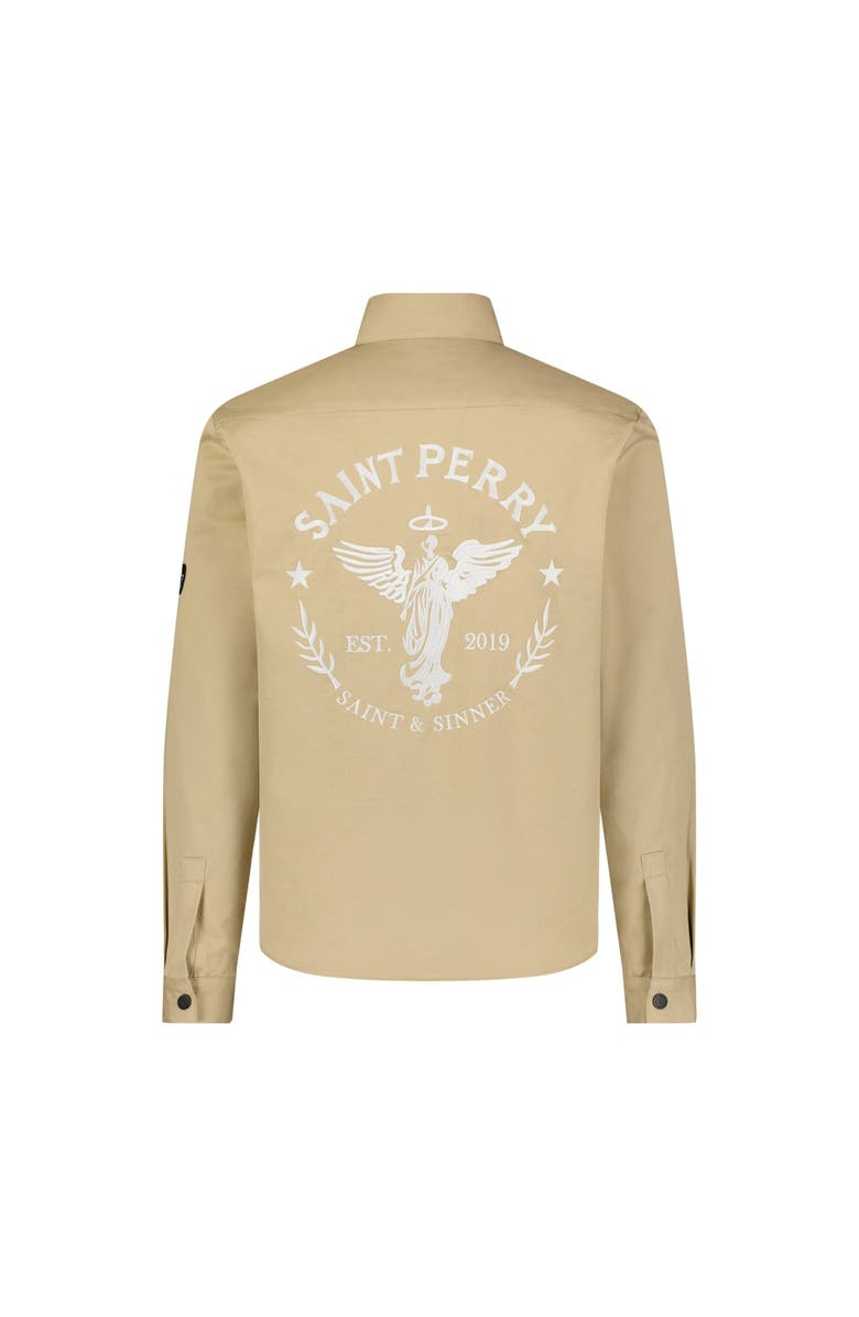SAINT PERRY Maze Denim Shirt, Alternate, color, Beige