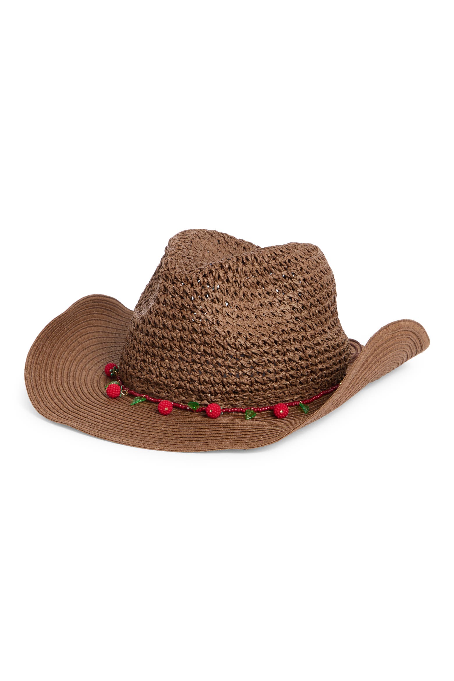 Bcb Generation BCBGeneration Crochet Straw Cowboy Hat with Bead Trim (Women ...