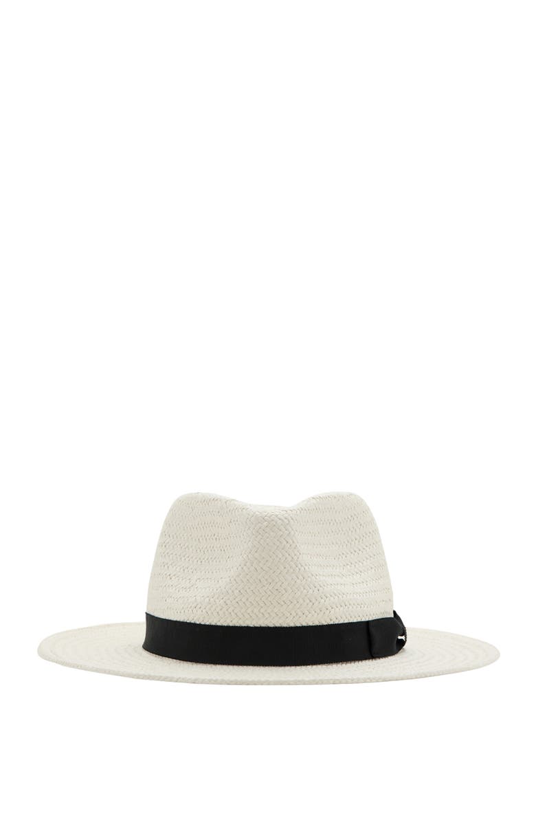 MANGO Natural Fiber Fedora, Main, color, White