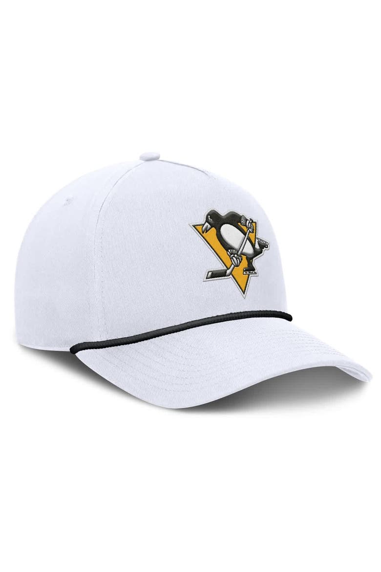 Men's Fanatics White Pittsburgh Penguins Rope A-Frame Adjustable Hat, Alternate, color, White
