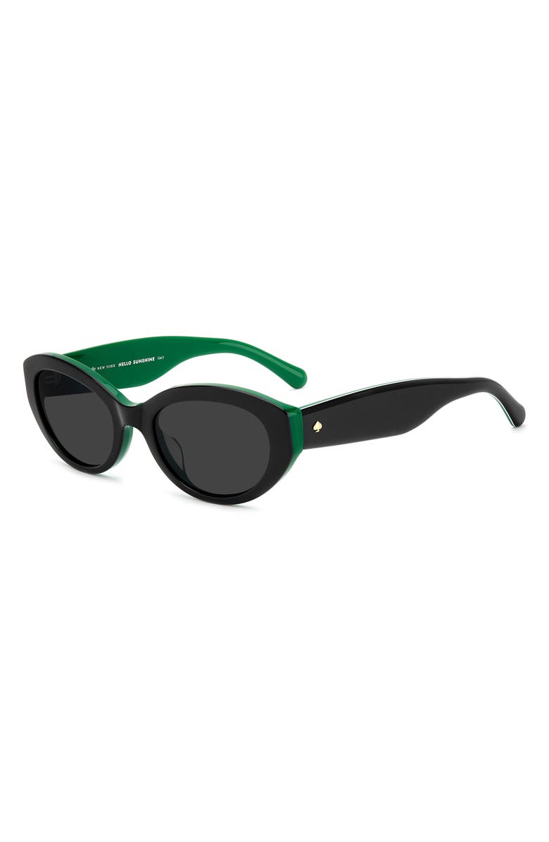 Kate Spade New York caeley 52mm oval sunglasses, Alternate, color, Black Green/ Grey