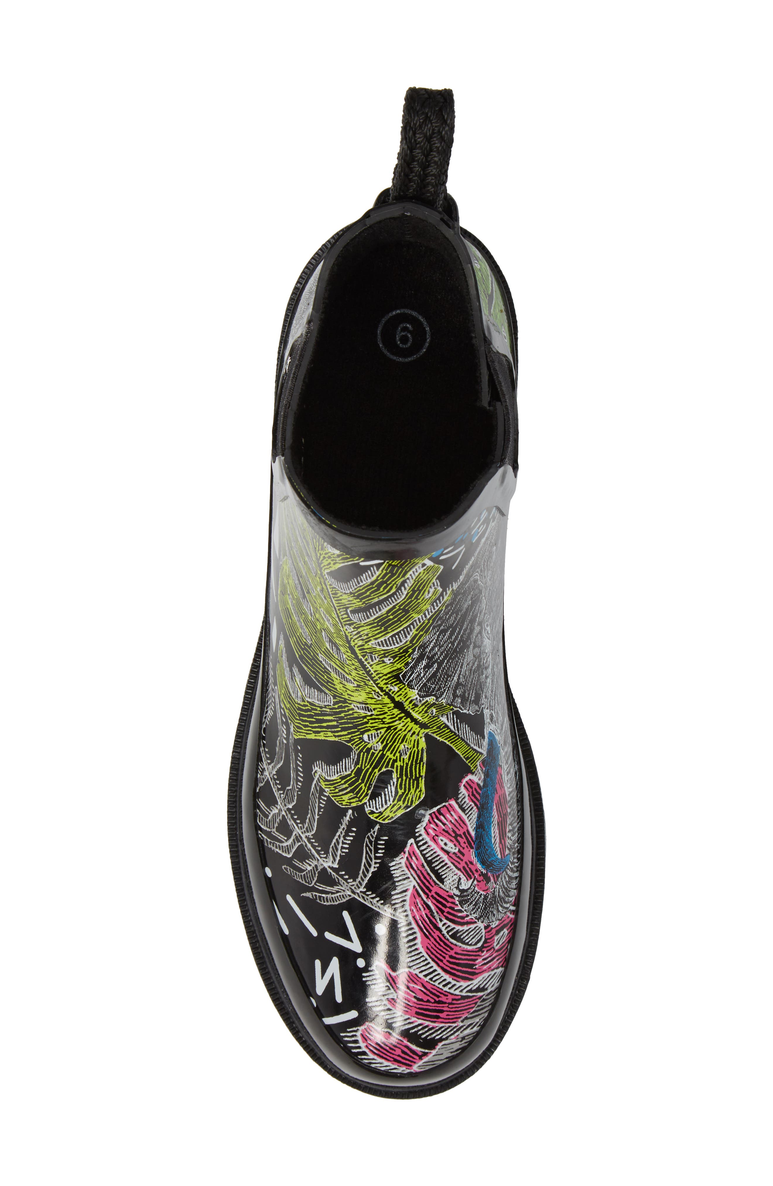 Rhyme Waterproof Rain Boot, Alternate, color, BLACK WILD LIFE