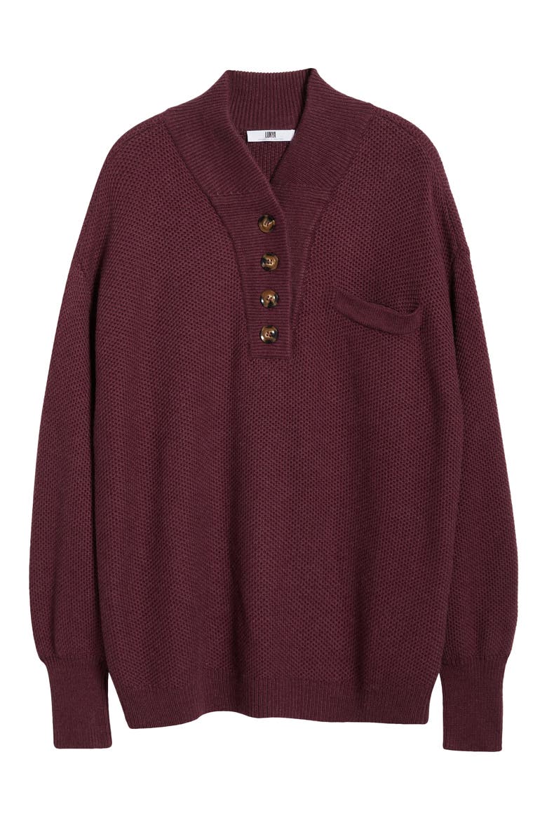 Cottonsilk™ Organic Cotton Blend Pocket Henley, Alternate, color, BRANDIED PLUM