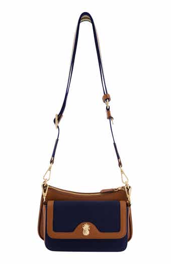 Tommy Bahama Canvas & Leather Trim Double Crossbody Bag