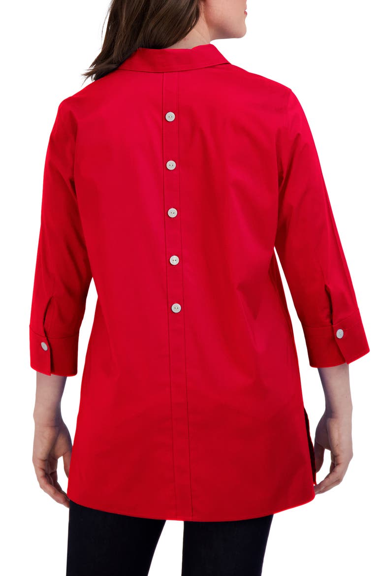 Pamela Stretch Button-Up Tunic, Alternate, color, SIMPLY RED