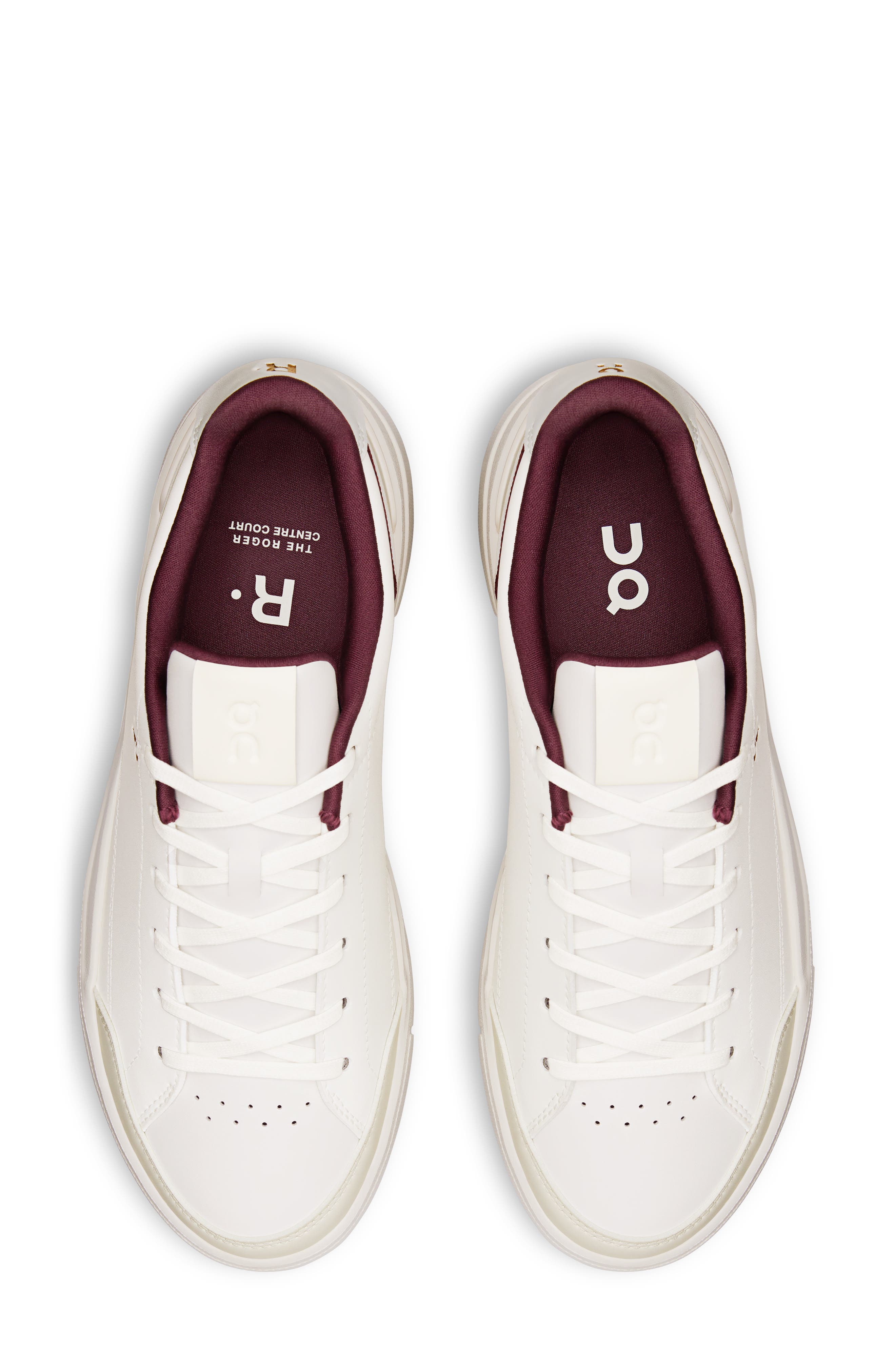 On THE ROGER Centre Court Tennis Sneaker, Alternate, color, Ivory/ Maroon