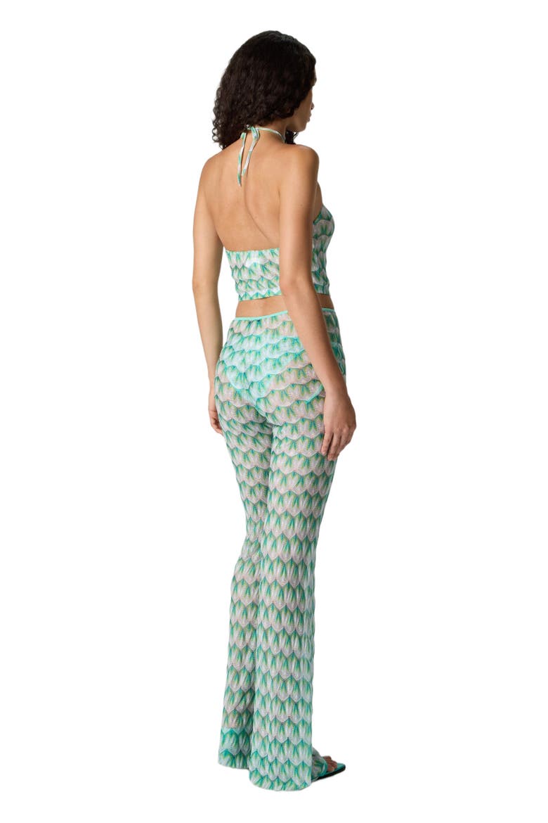 Top In Viscose With Floral Pattern And Halter Neckline, Alternate, color, Multicoloured