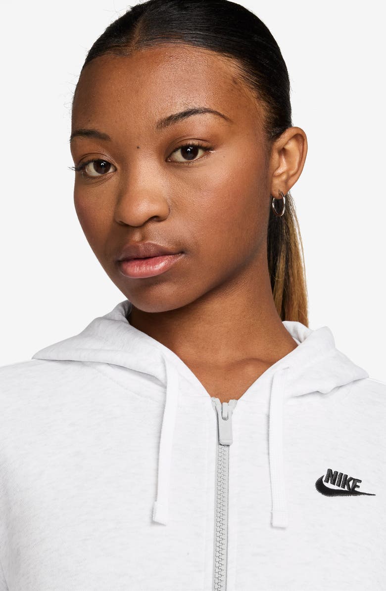 Nike Sportswear Club Fleece Full Zip Hoodie, Alternate, color, 051 Birch Heather/Black