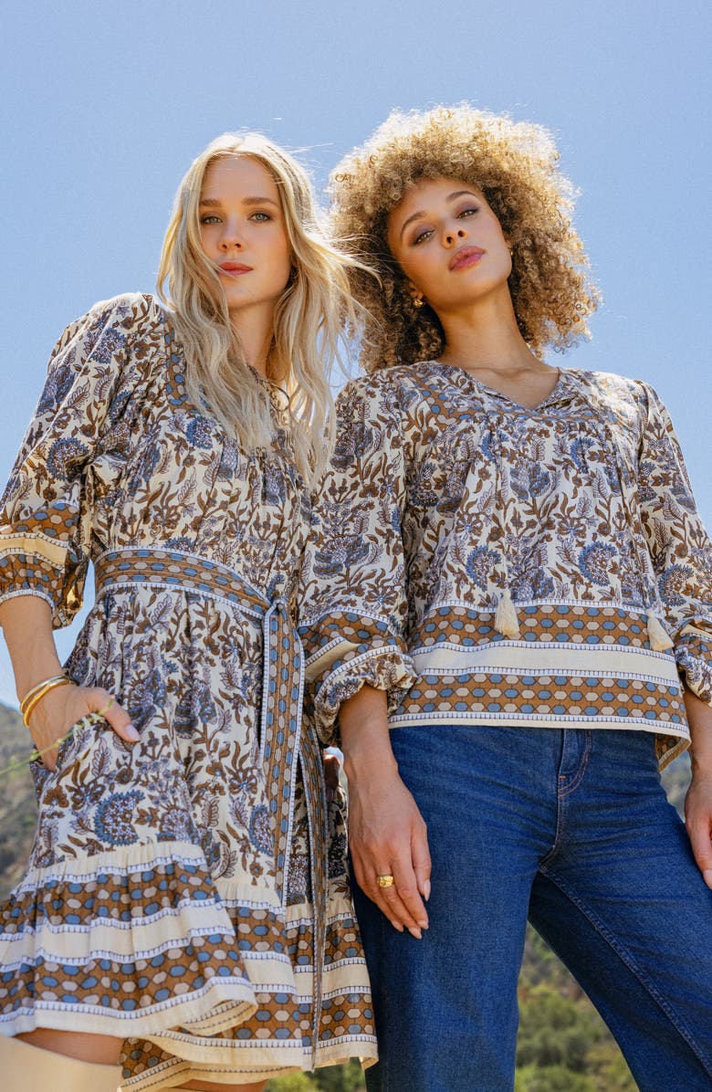 matty m. Cassia Mixed Print Cotton Dress, Alternate, color, Storm