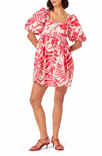 Nobody's Child Nova Print Organic Cotton Puff Sleeve Minidress