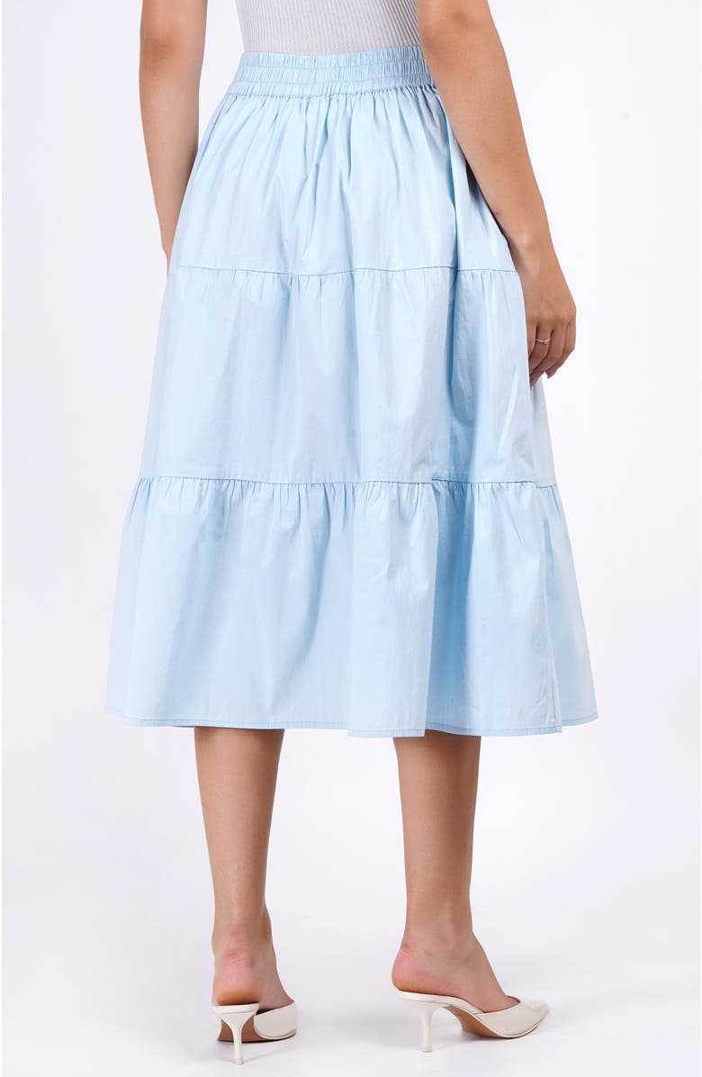 Leota Evelyn Tiered Midi Skirt, Alternate, color, Wispy Blue