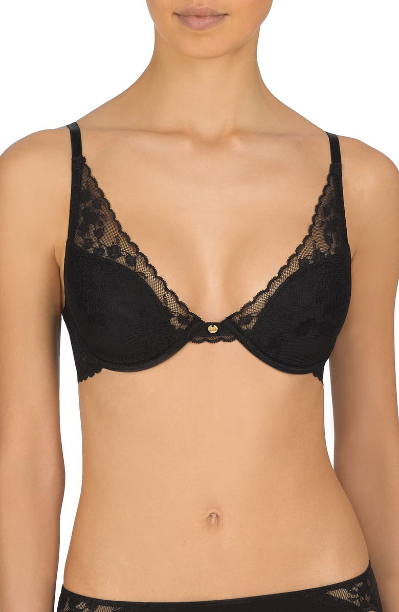 Natori Cherry Blossom Convertible Underwire Bra, Main, color, Black