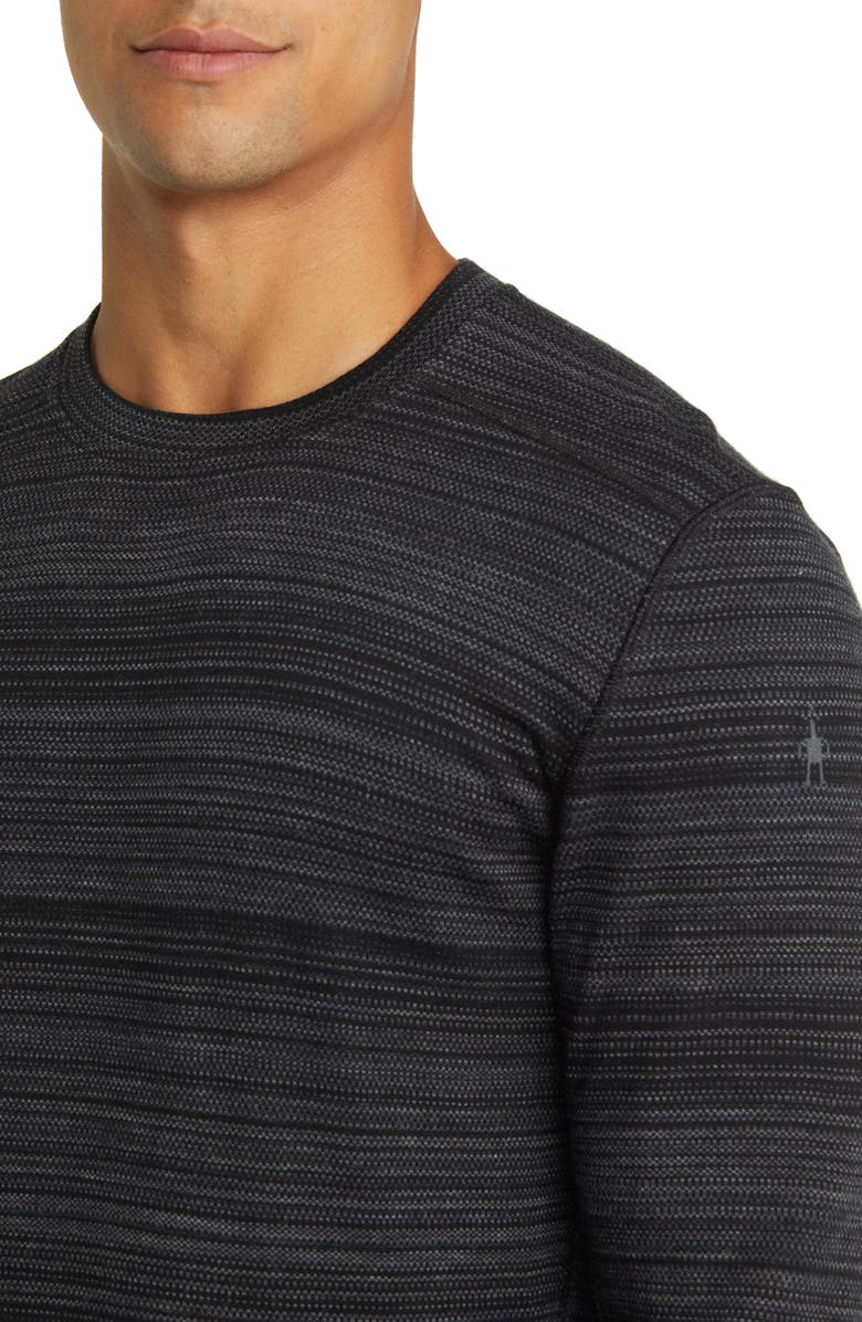 Smartwool Classic Thermal Merino Base Layer Long Sleeve T-Shirt, Alternate, color, Black Color Shift