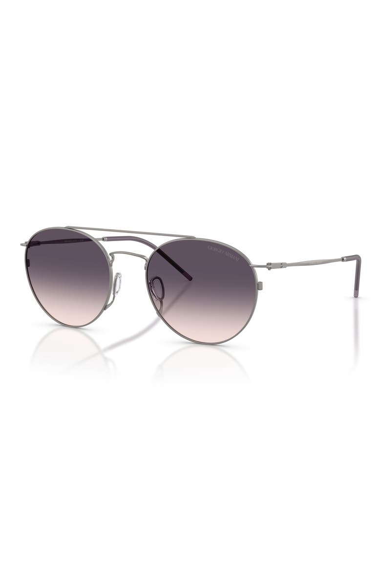 53mm Round Sunglasses, Alternate, color, GUNMETAL / PINK GRADIENT