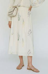 VERO MODA Lina Embroidered Midi Skirt