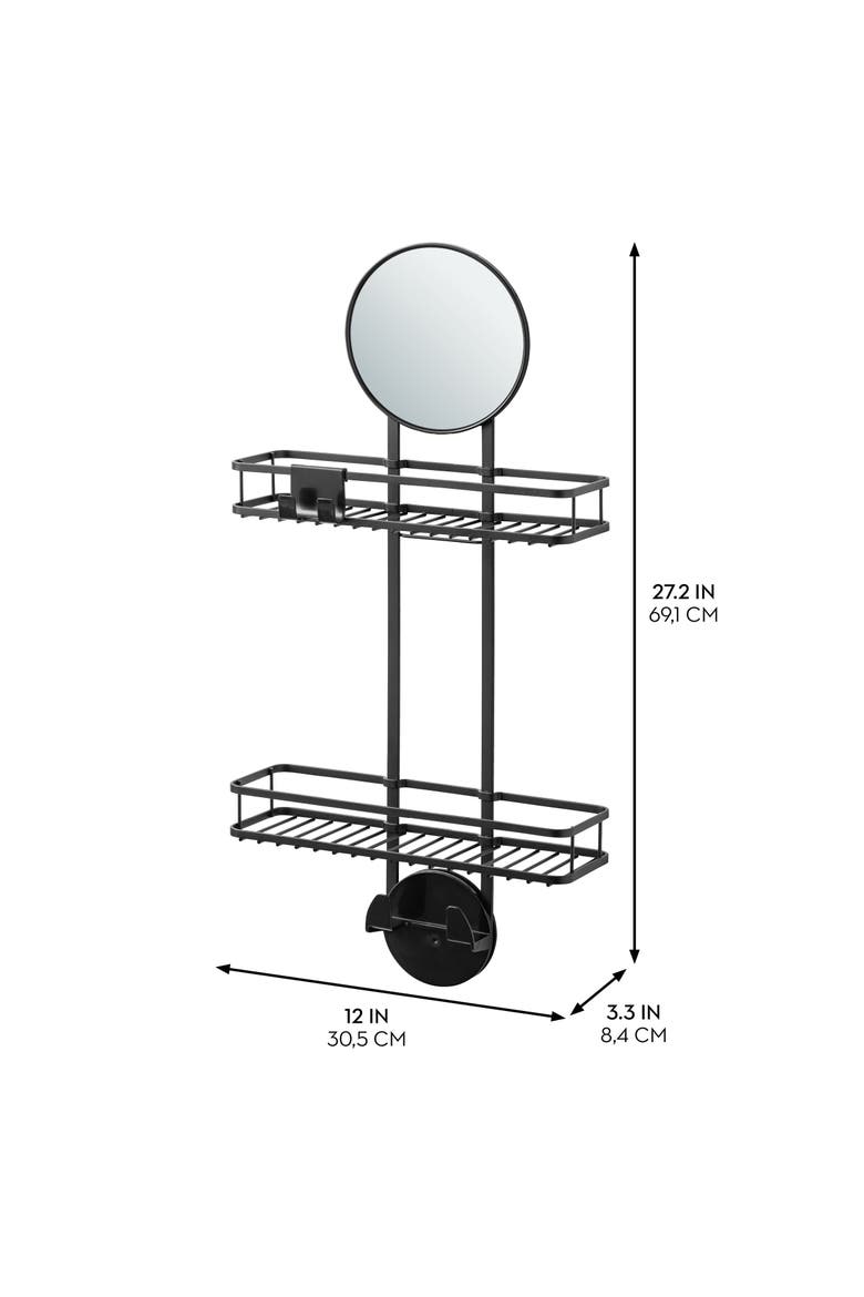 Self-Adhesive Shower Caddy, Alternate, color, Matte Black