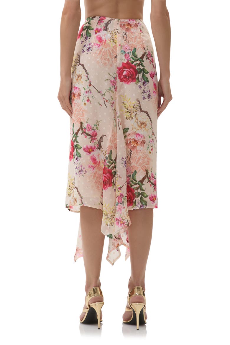 Sablyn Asymmetric Chiffon Midi Skirt, Alternate, color, SAND SUMMER ROSE