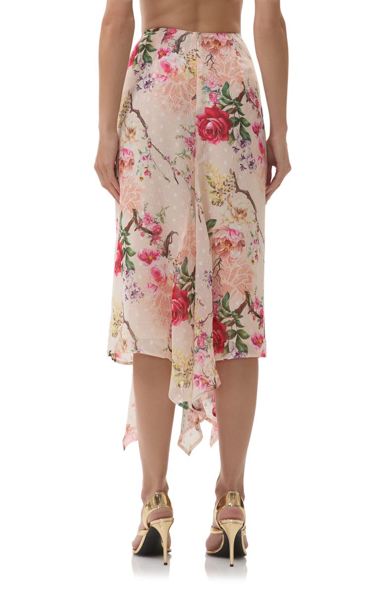 AFRM Sablyn Asymmetric Chiffon Midi Skirt, Alternate, color, Sand Summer Rose