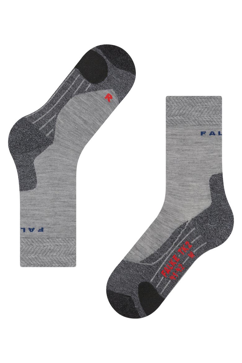 TK2 Explore Melange Hiking Socks, Alternate, color, Mid Grey Melange