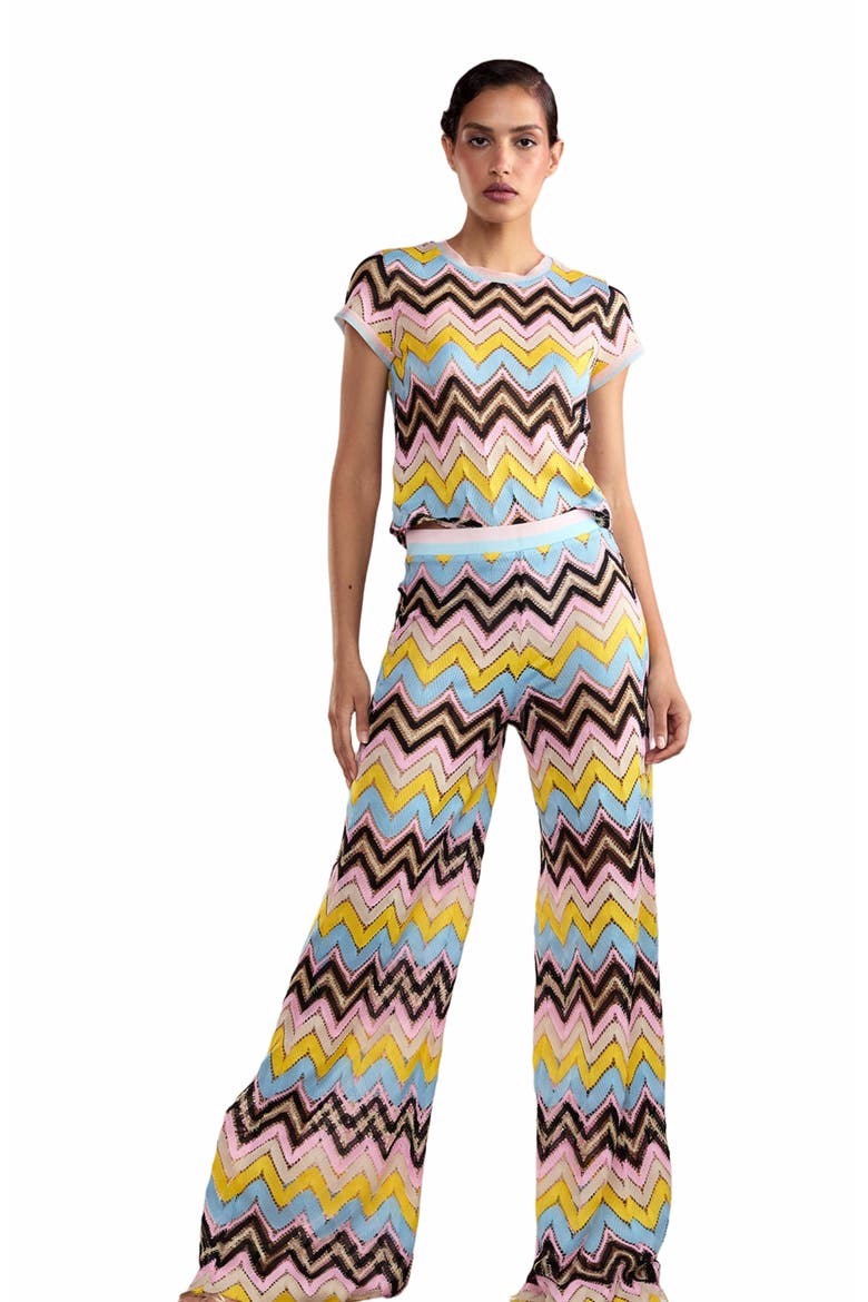 Zigzag Knit Pants, Alternate, color, Yellow Multi