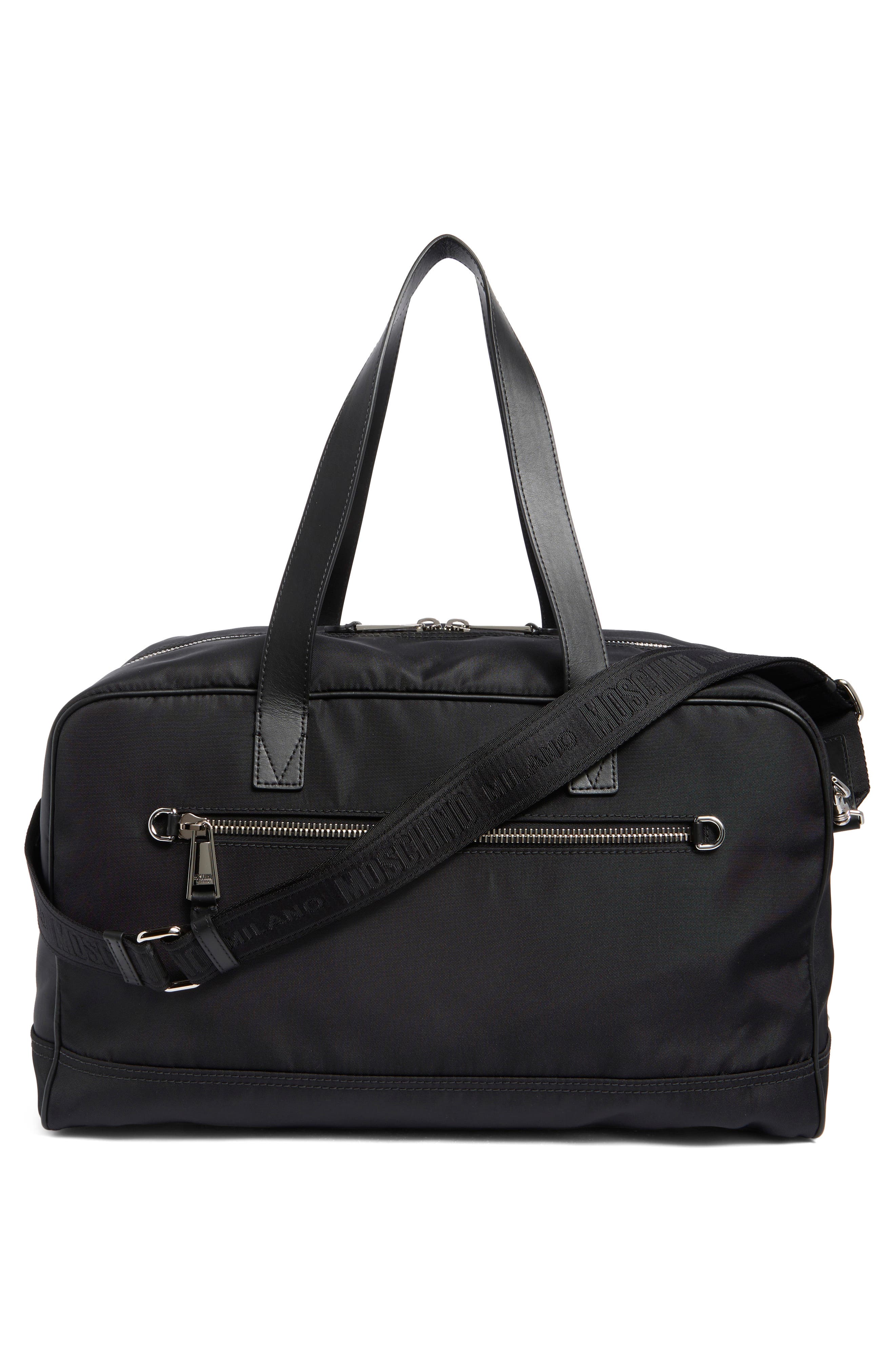 Moschino Travel Duffle Bag, Alternate, color, 