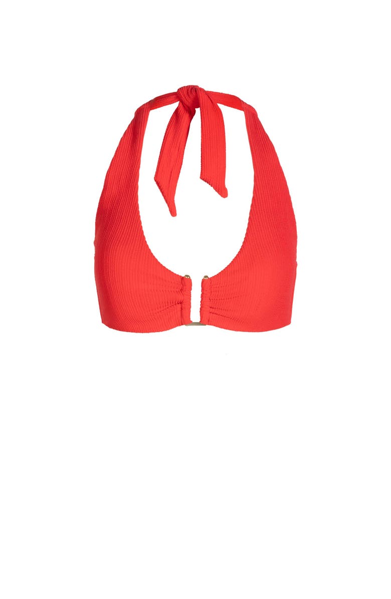 Change of Scenery Shana U-Bar Halter Bikini Top, Main, color, Guava Red