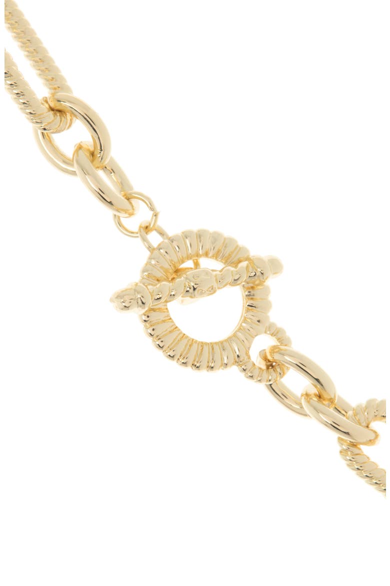 18K Gold Plate Synthetic Pearl Chain Necklace, Alternate, color, 18KT YELLOW PLATED BRASS
