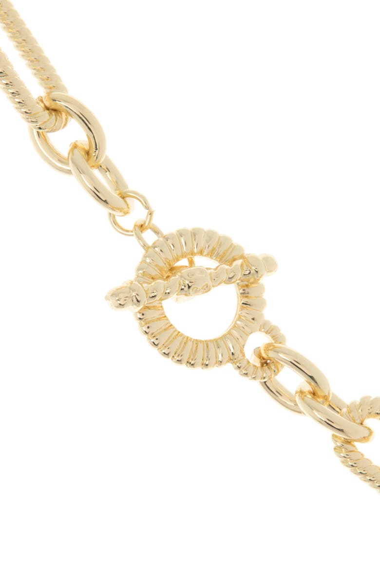 Juvell 18K Gold Plate Synthetic Pearl Chain Necklace, Alternate, color, 18Kt Yellow Plated Brass