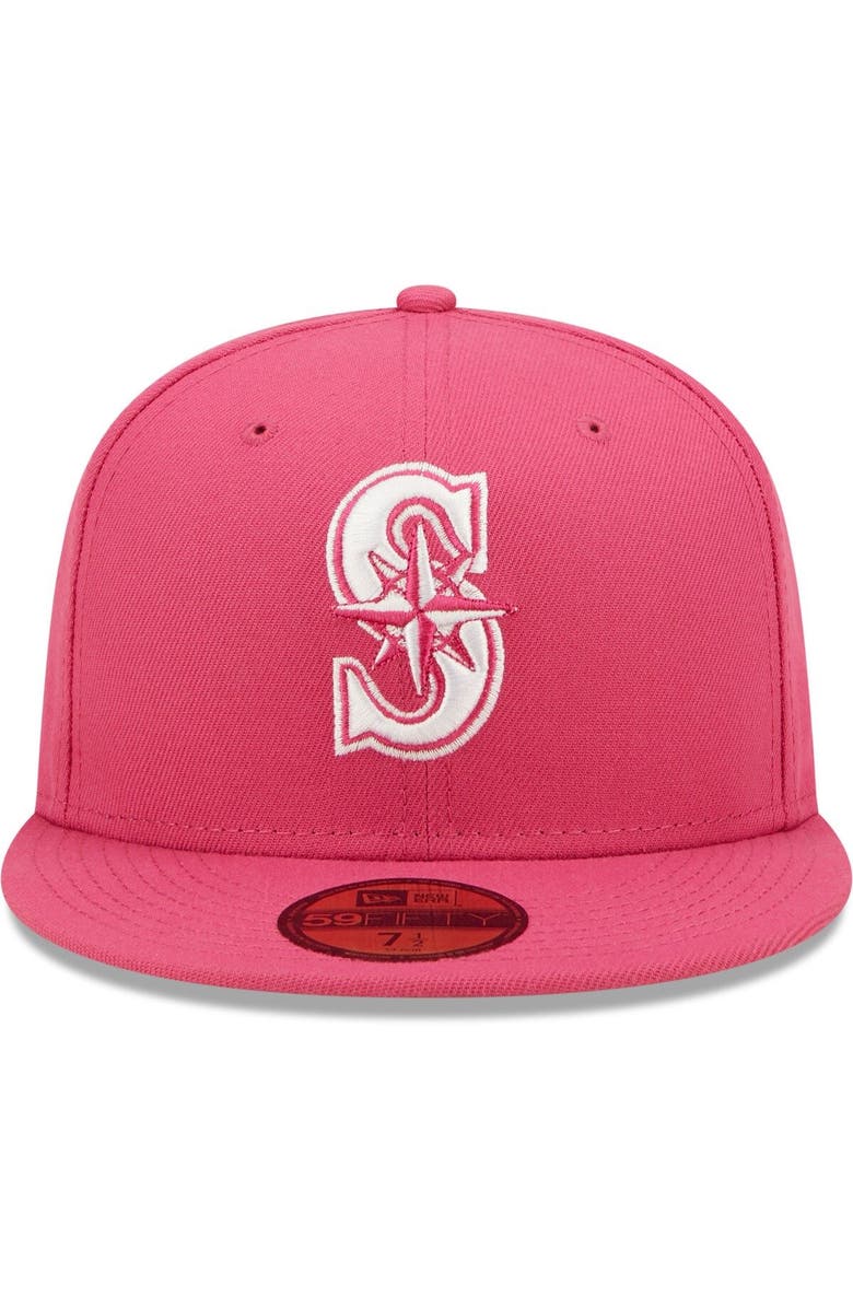 New Era Men's New Era Beetroot Seattle Mariners Logo 59FIFTY Fitted Hat, Alternate, color,