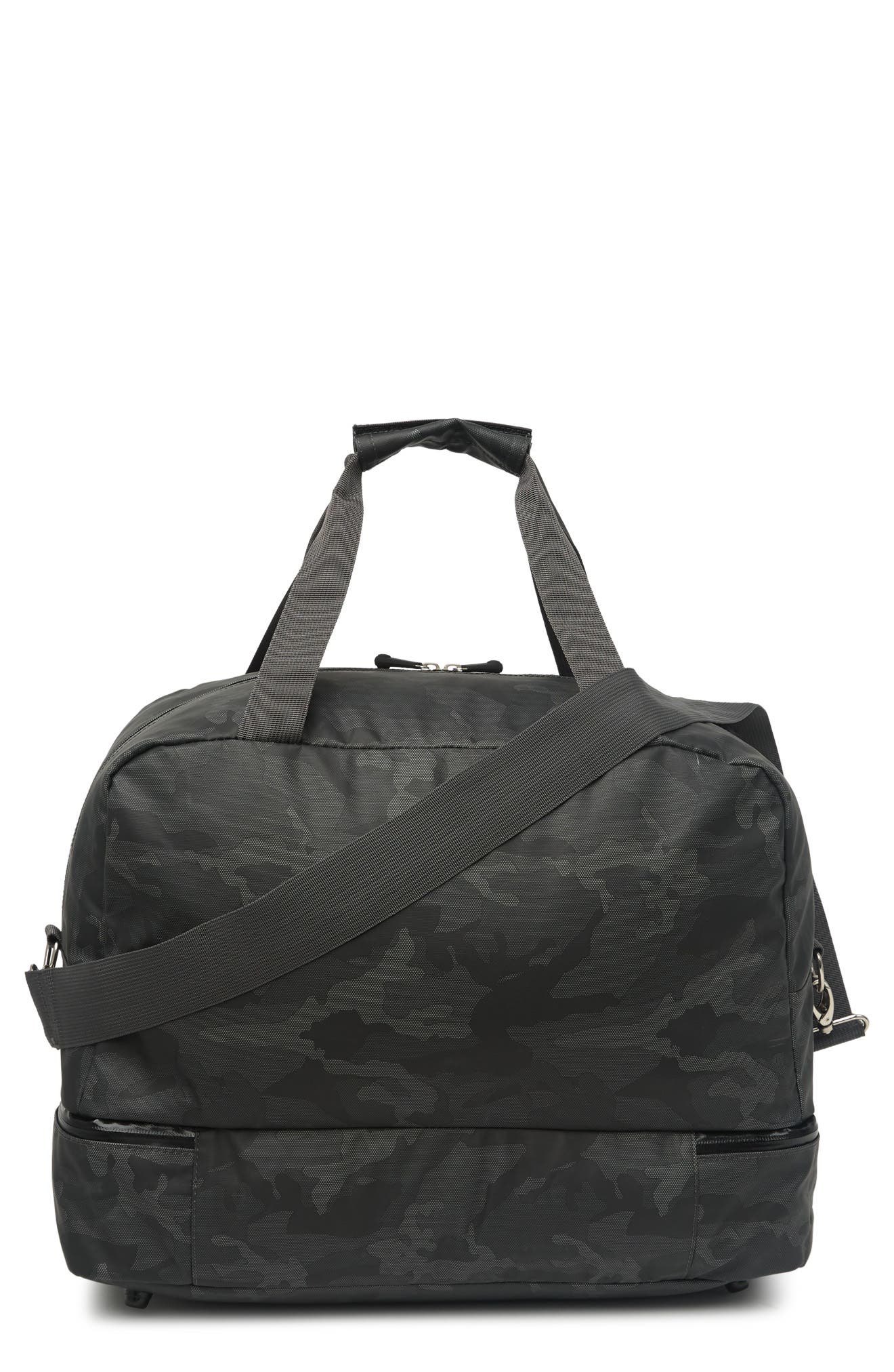 Camo Print Duffle Bag, Alternate, color, CHARCOAL CAMO