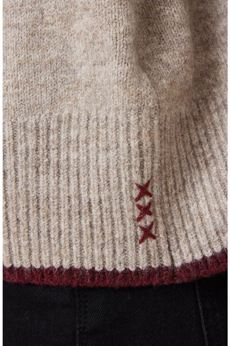 Fair Isle Mock Neck Sweater, Alternate, color, MED BROWN HT/ BLACK NIGHT