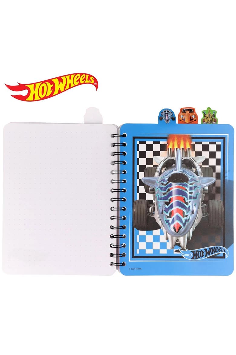 4 Tab Journal, Hot Wheels, 160 Pages, Racing Themed Spiral Notebook 3+, Alternate, color, Multicolored