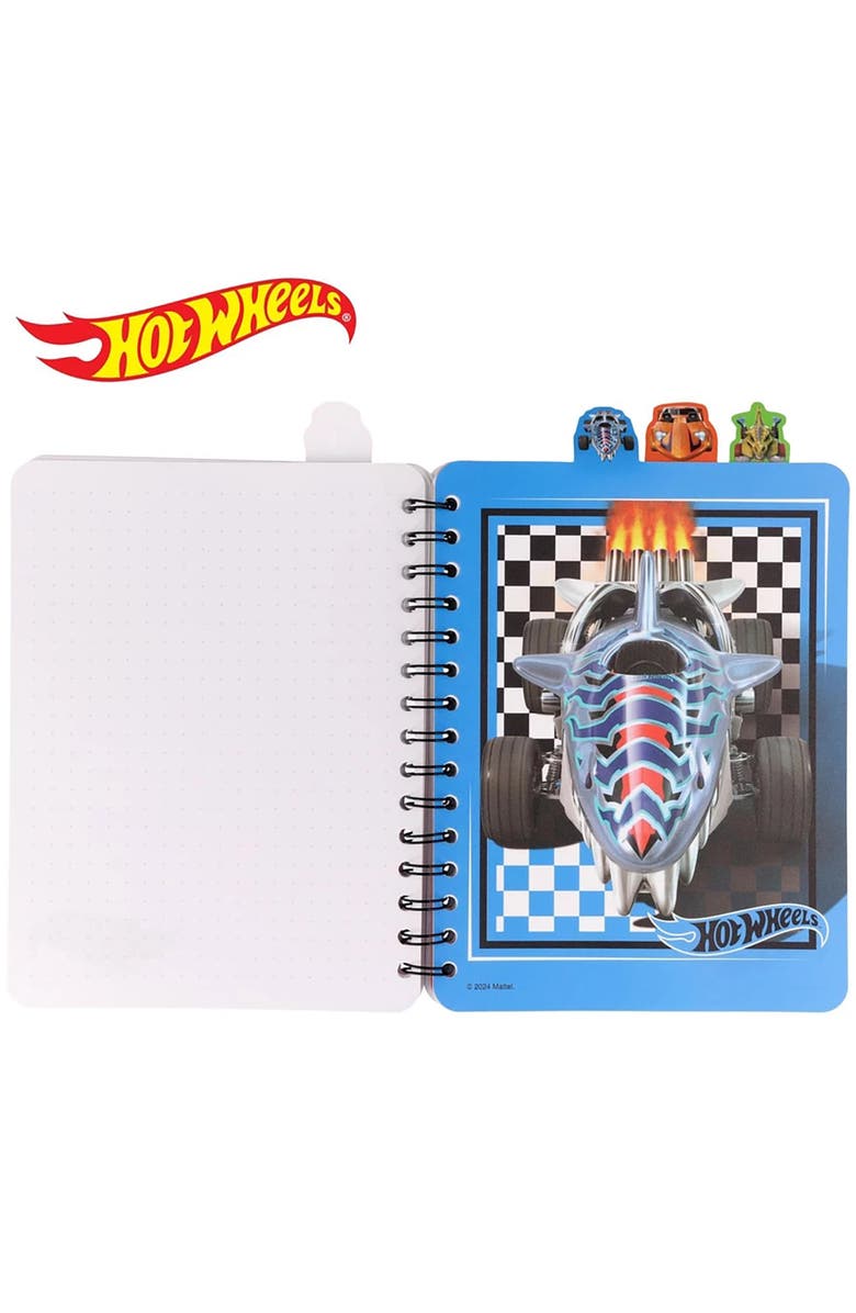 Inkology 4 Tab Journal, Hot Wheels, 160 Pages, Racing Themed Spiral Notebook 3+, Alternate, color, 