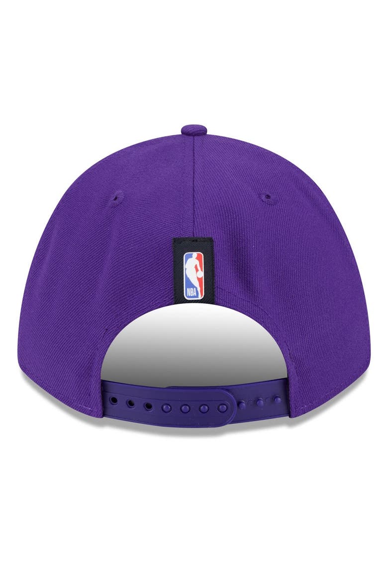 Men's New Era Purple Los Angeles Lakers 2025 NBA Draft M-Crown A-Frame 9FORTY Adjustable Hat, Alternate, color, Purple