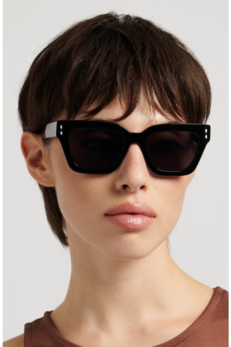 53mm Cat Eye Sunglasses, Alternate, color, BLACK/ GREY