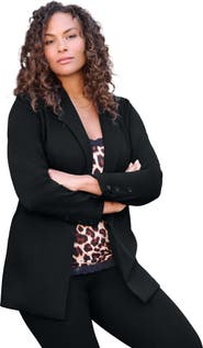 Roaman's Plus Size Comfort Stretch Ponte Blazer