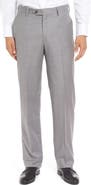 Berle Flat Front Solid Super 130s Wool Gabardine Trousers