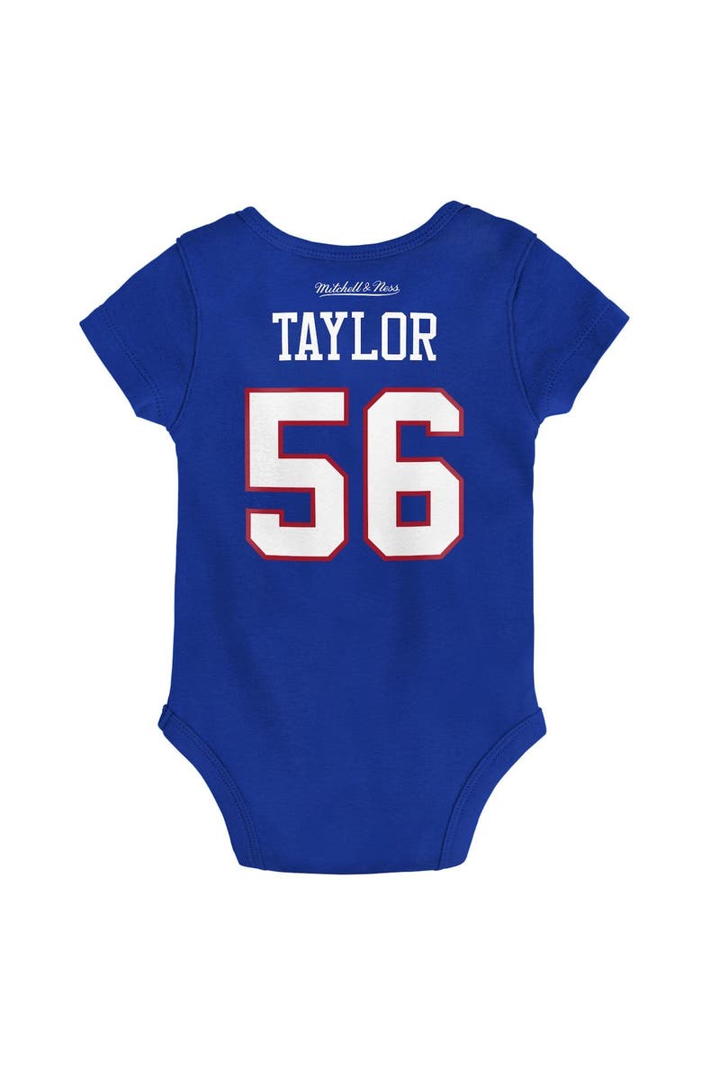 Mitchell & Ness Newborn & Infant Mitchell & Ness Lawrence Taylor Royal New York Giants Retro Name & Number Bodysuit, Alternate, color,