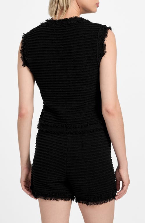 Guess Malina Bouclé Ottoman Stitch Vest In Black