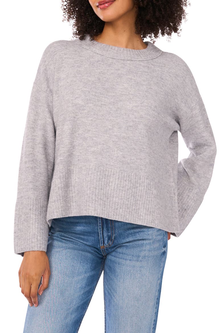 Relaxed Crewneck Sweater, Main, color, LIGHT HEATHER GREY