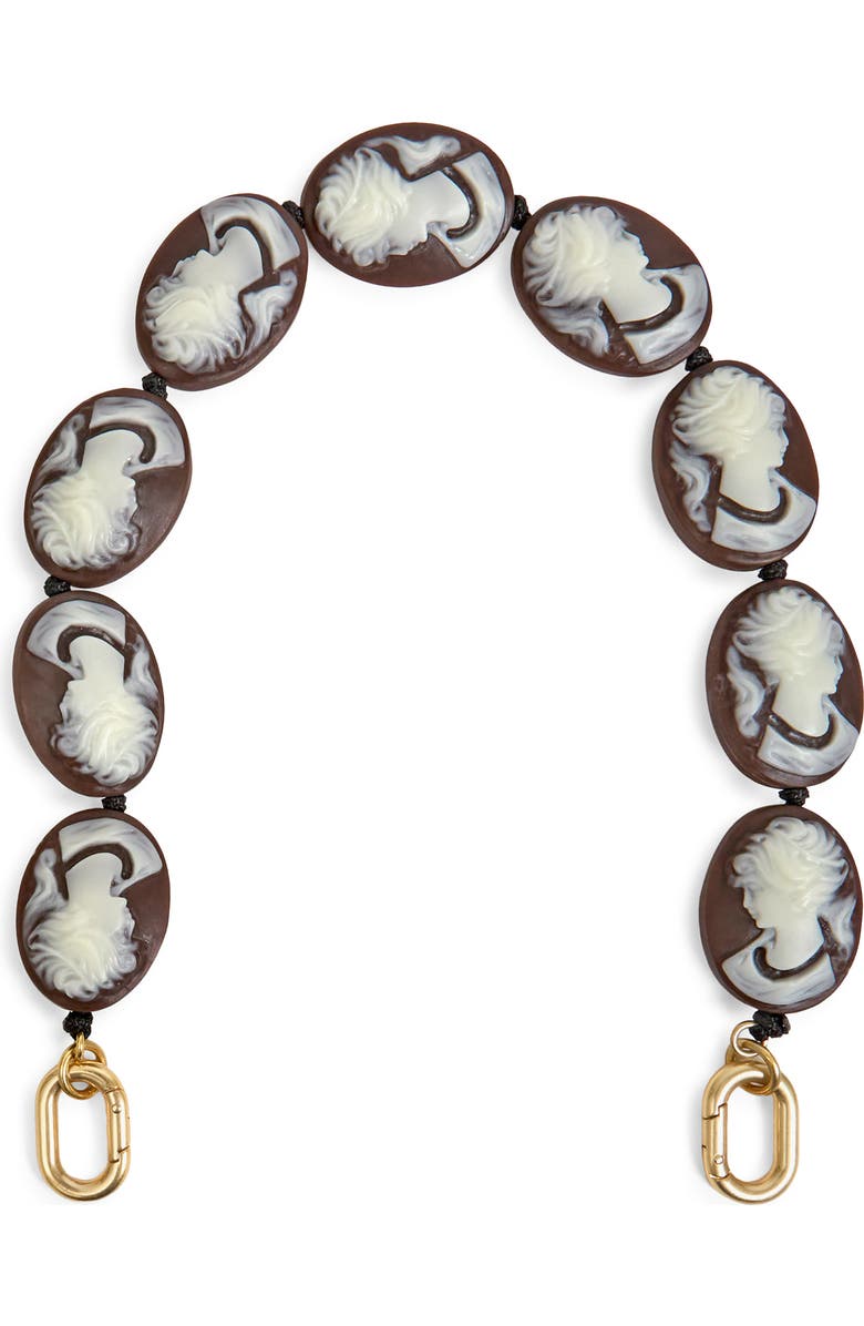 Clare V. Cameo Shortie Strap, Main, color, Brown Cream