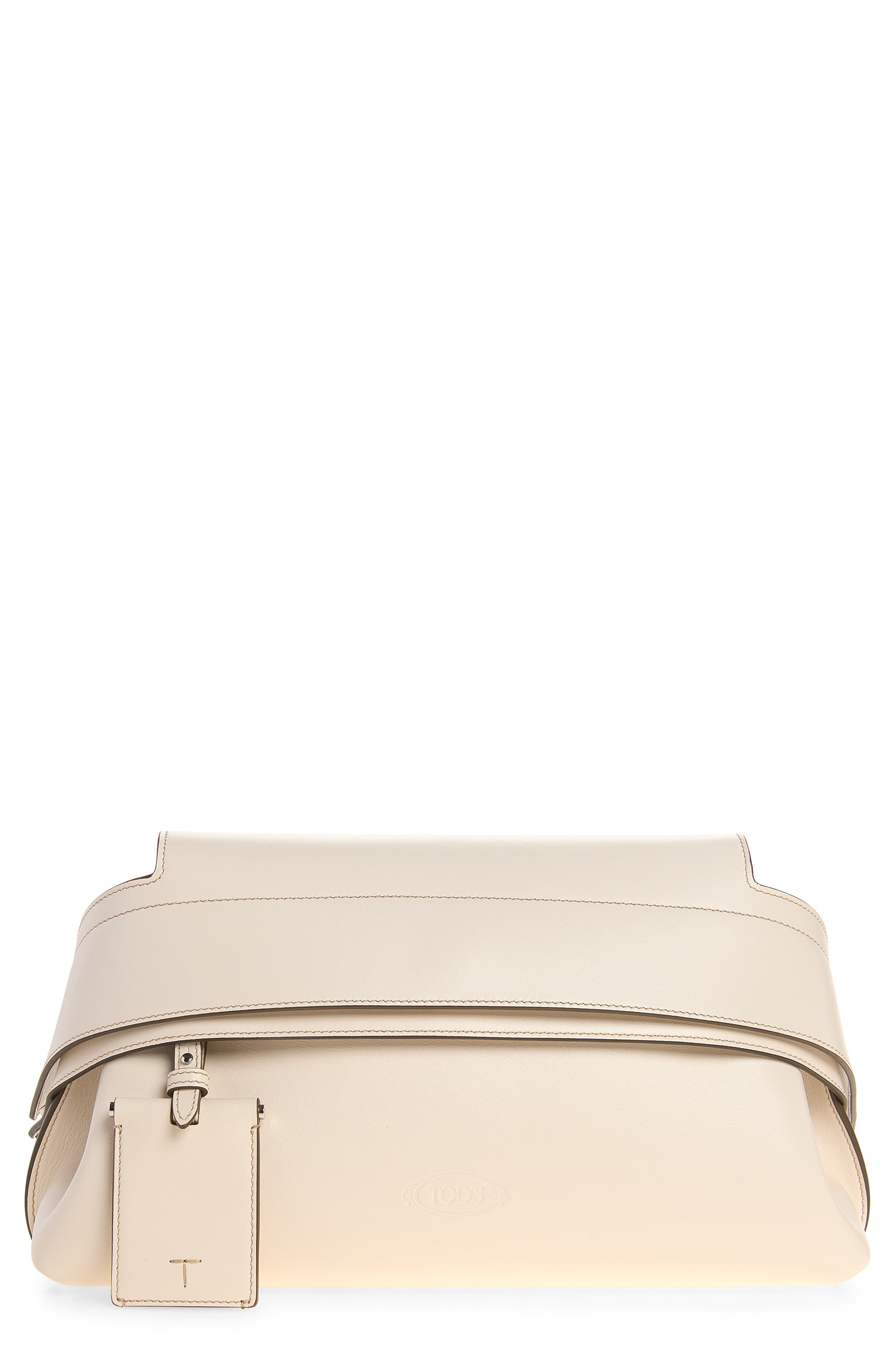 Wav Mini Leather Pouch, Main, color, YOGURT