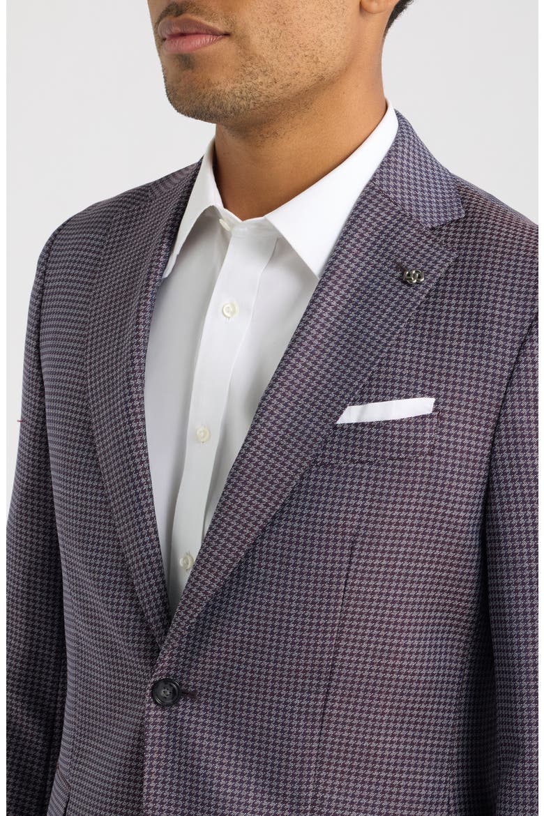 Hutson Slim Fit Purple Houndstooth Virgin Wool Sport Coat, Alternate, color, MEDIUM PURPLE
