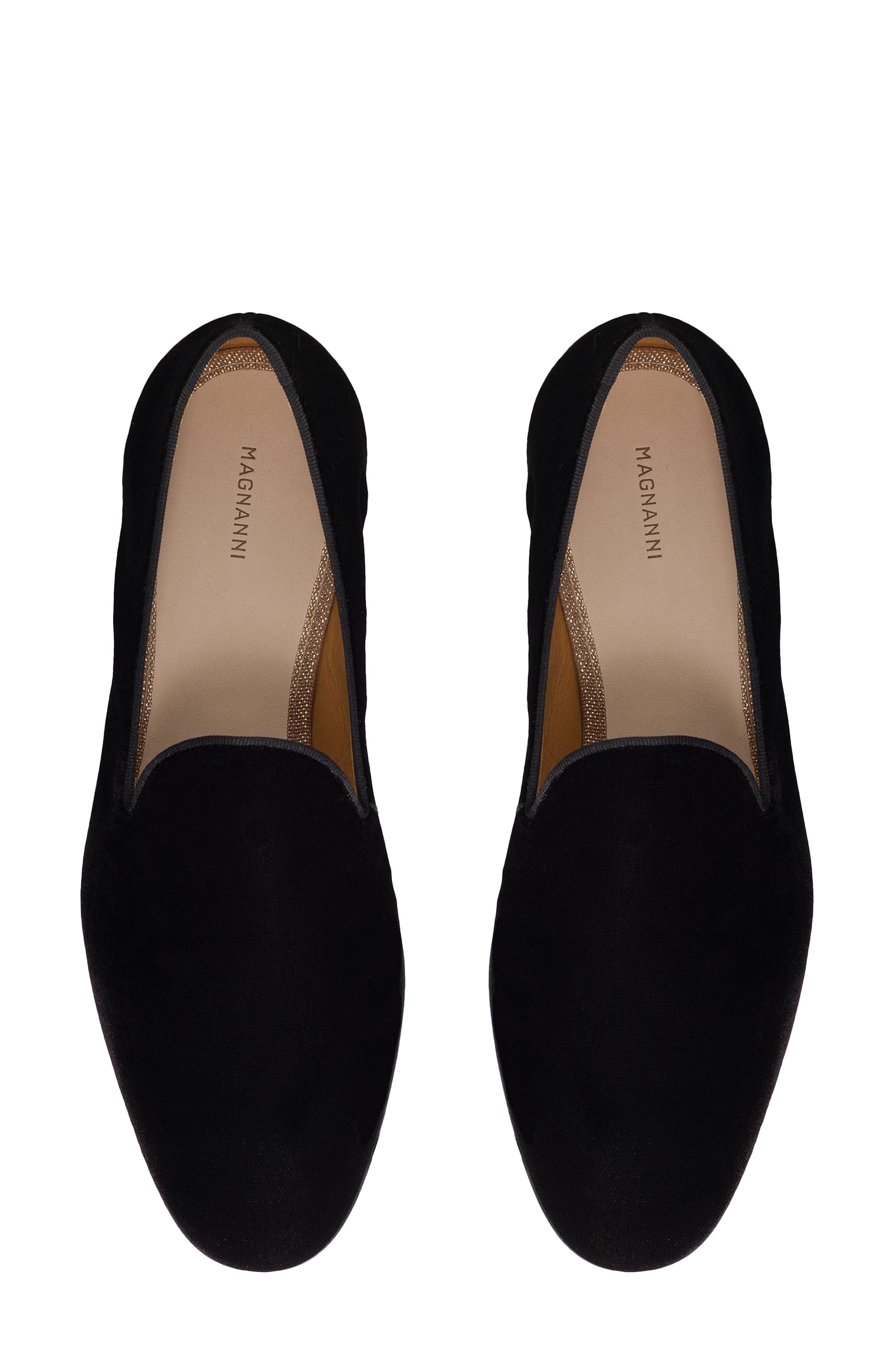Magnanni Clara Velvet Loafer, Alternate, color, Black