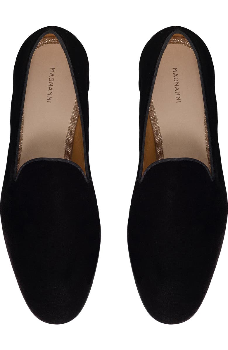 Magnanni Clara Velvet Loafer, Alternate, color, Black