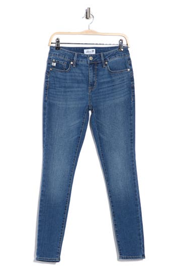 Seven7 High Waist Booty Shaper Skinny Jeans In Blue
