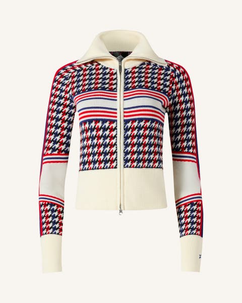 Merino Wool Houndstooth Cardigan