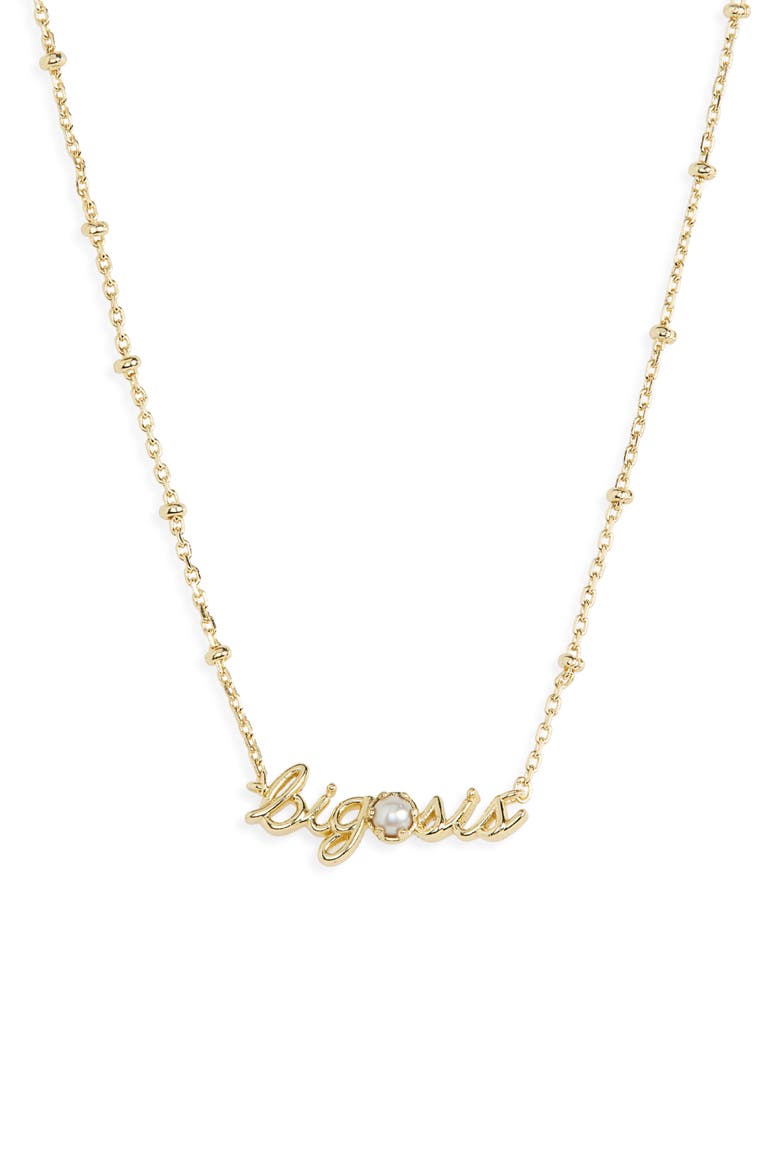 Big Sis Freshwater Pearl Pendant Necklace, Main, color, GOLD FRESHWATER CULTURED PEARL
